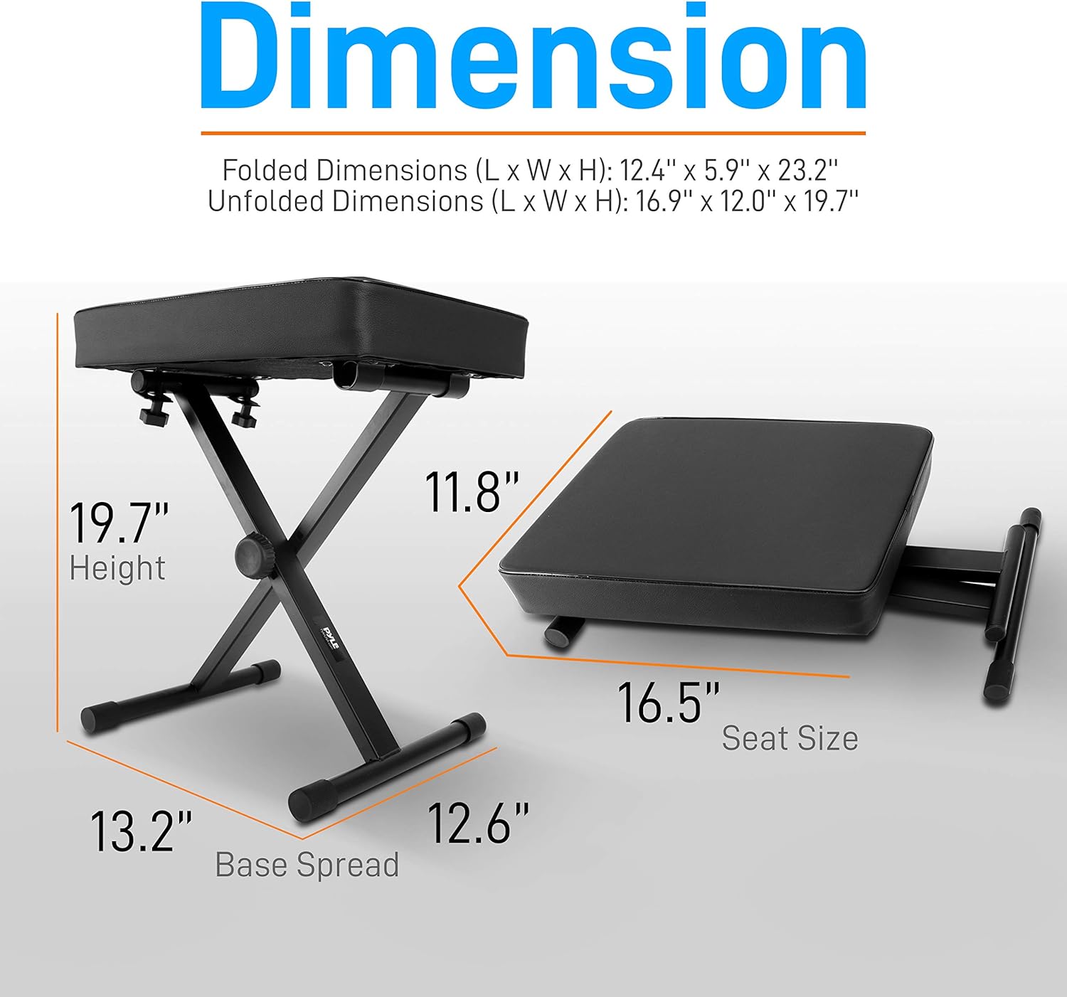 Adjustable Padded X-Style Foldable Keyboard Piano Bench Seat L8848