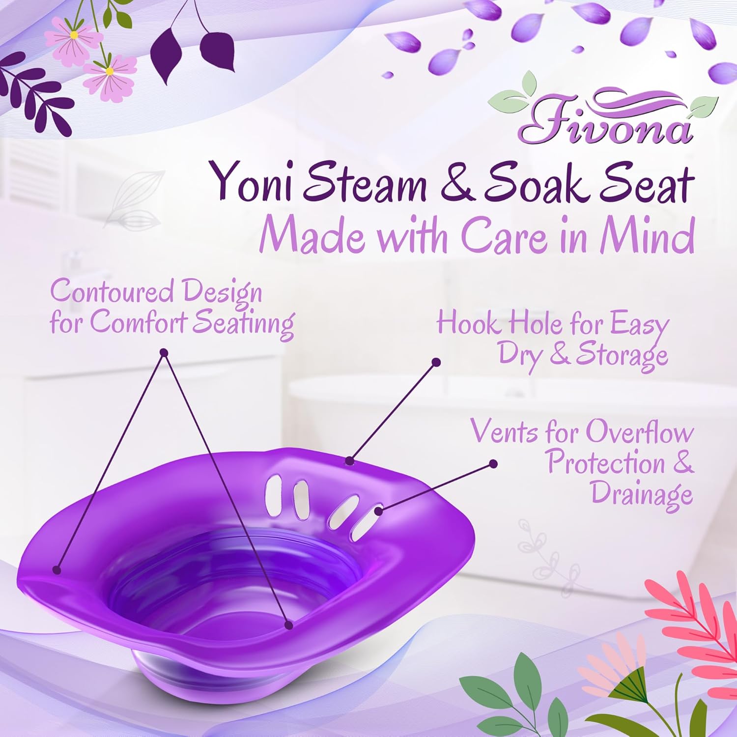 Yoni Steam Seat for Toilet, Sitz Bath Basin for Postpartum Care, Foldable A66906