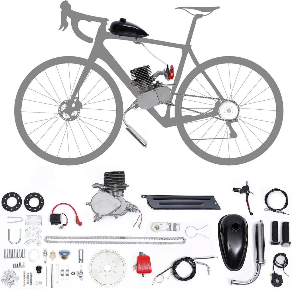 36 Tooth Pedal Cycle Petrol Gas Motor Conversion Kit, 100cc Electric Bicycle Sprocket, 2-Stroke Gasoline Engine Kit for Bicycles with Large Triangle Frame Space, Maximum Weight 440 lbs.