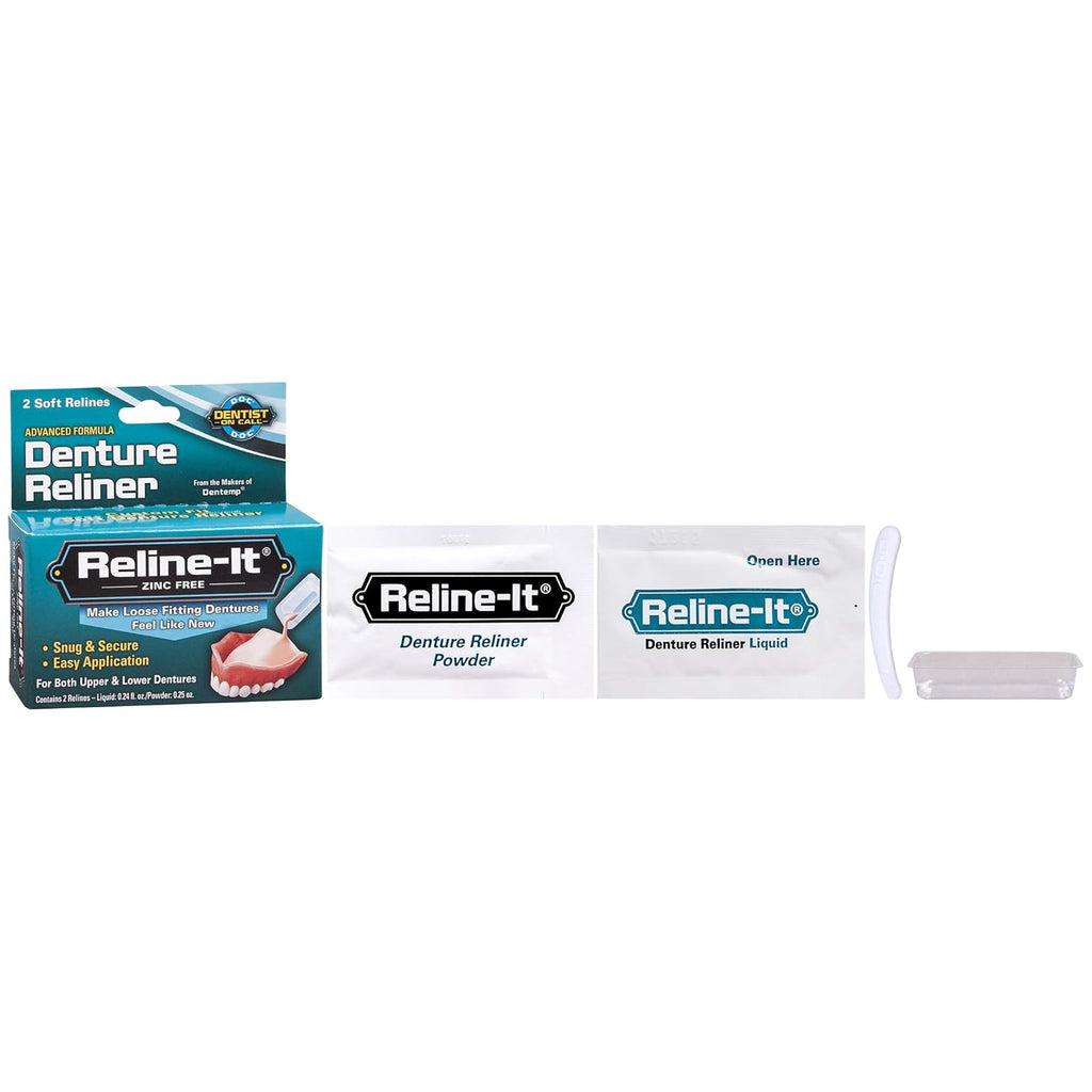 Denture Reliner Kit for Upper & Lower Dentures, Easy Application F551