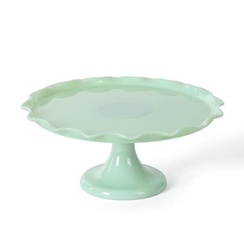 Martha Stewart Highbrook 10 Inch Jadeite Cake Stand with Glass Dome