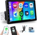Single Din Car Stereo with Wireless Apple Carplay&Android Auto,9 Inch Rotatable Touch Screen Car Radio with Bluetooth FM Mirror Link for iOS/Android AUX/USB/TF Car Multimedia Player+ Backup Camera