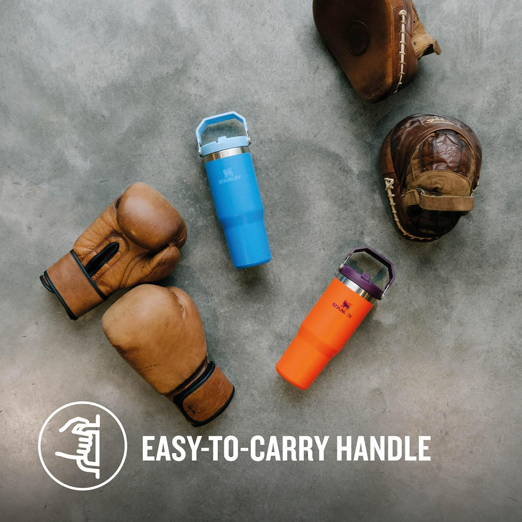Stainless Steel Water Bottle with Straw 0.89L G77672