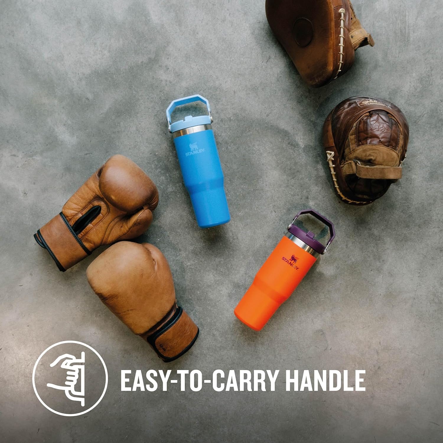Stainless Steel Water Bottle with Straw 0.89L G77672