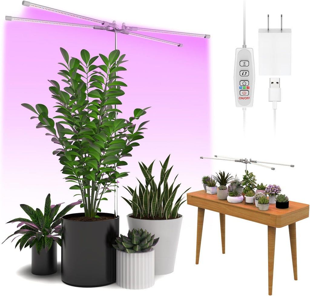 Full Spectrum Grow Light: Height Adjustable Plant Stand - UV Growing Lamp for Indoor Tall Large Plant Succulent Seeding Growth (1 Pack)