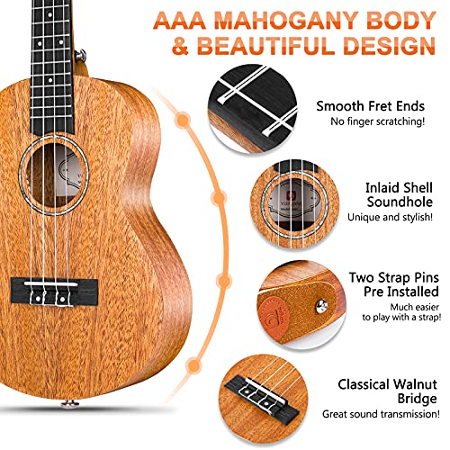 Concert Ukulele 23 Inch with Complete Kit for Beginners Y28318