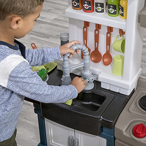 Modern Kids Play Kitchen Set with Lights and Sounds, 33 Piece Accessories Y448