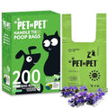 PET N PET 200 Counts Unscented Dog Poop Bags with Tie Handles, 38% Plant Based & 62% PE Poop Bags for Dogs, Extra-Thick Doggie Poop Bags, Dog Waste Bags, Cat Litter Bags, Cat Poop Bags