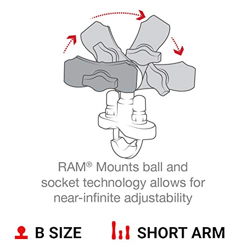 Phone Mount with Handlebar U-Bolt Base and Short Arm for Motorcycle, ATV, Bike B586553