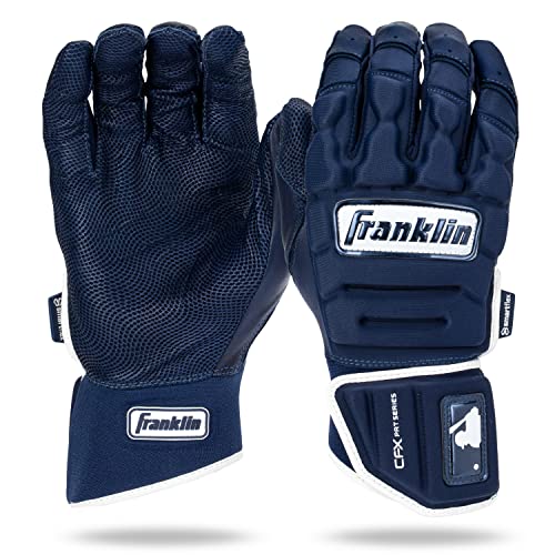 Franklin Sports MLB Batting Gloves - CFX Pro PRT Heavy Duty Protective Baseball + Softball Batting Gloves - Adult Padded Reinforced Leather Batting Gloves
