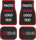 Personalized car mats 4 Pieces custom floor mats for Cars SUV Sedan Truck Van with text and 3D picture (Black with Red)