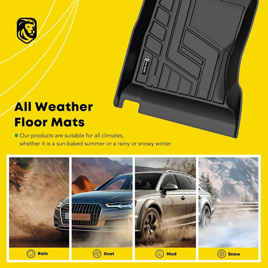All Weather TPE Car Floor Mats for 2020-2024 Subaru Outback and Legacy, Black Front and Rear Full Set, 3 Pieces L866