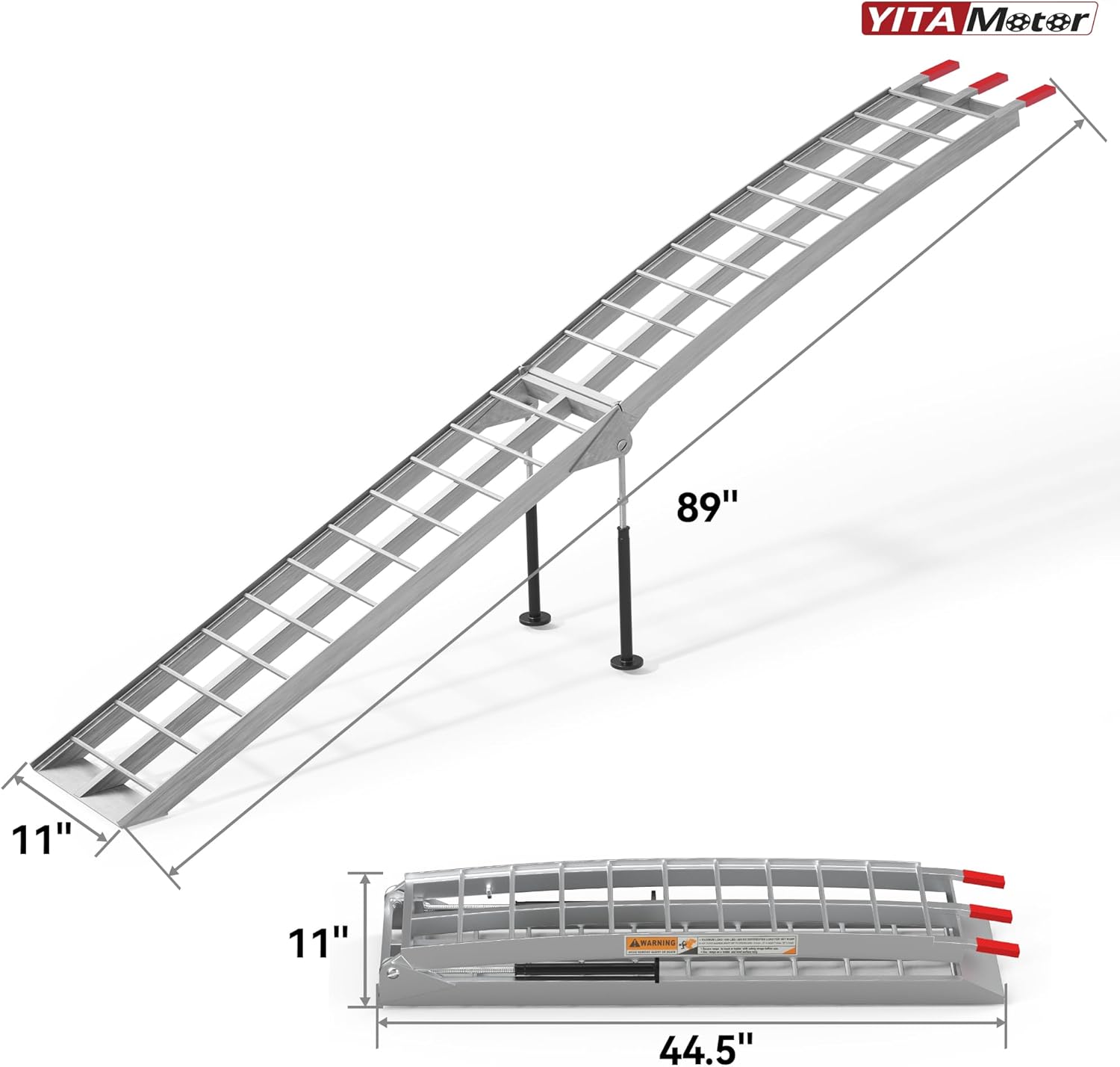 ATV Ramps 7.5ft, 3000 lbs Aluminum Folding Loading Ramps with Removable Support Legs G3896