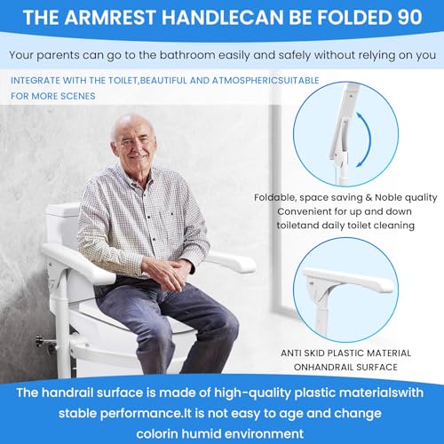 Toilet Safety Rails with Padded Handles, Heavy Duty for Elderly and Disabled G57652