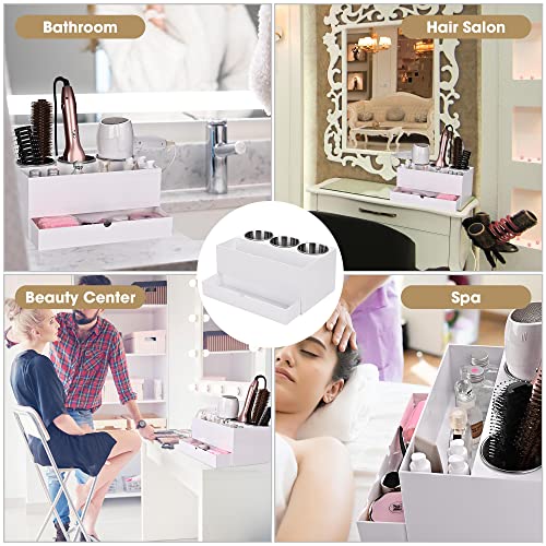 6-Hole Tabletop Blow Dryer & Hair Iron Holder with 3 Outlets, 2 Pack I5386