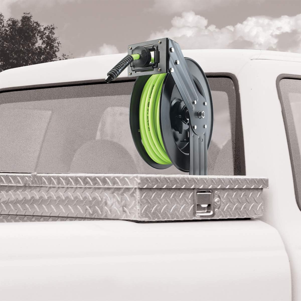 Open Face Retractable Air Hose Reel, 3/8 in. x 50 ft., Heavy Duty V12033