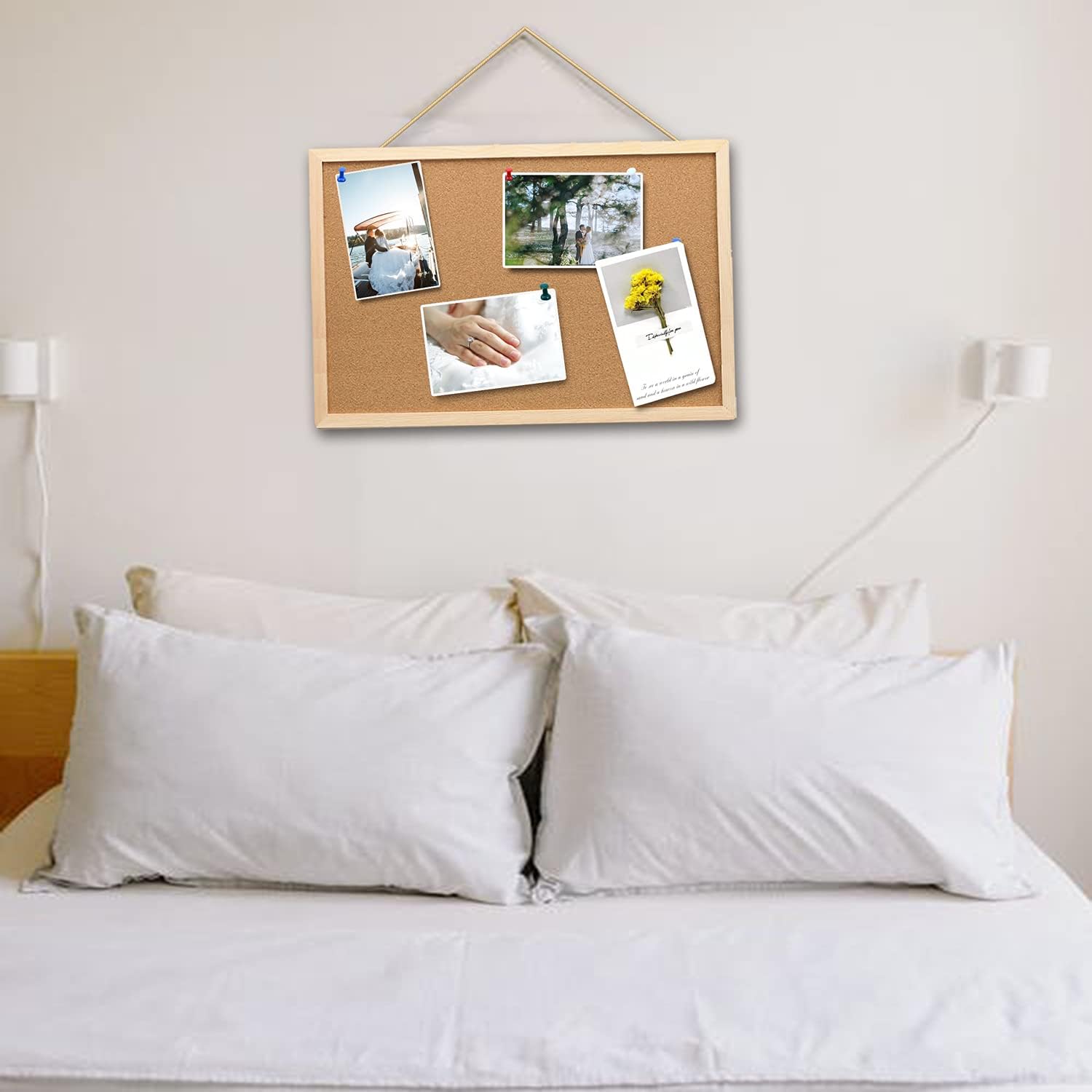 Cork Bulletin Board 16x11 Inch with Wooden Frame, 2 Pack M654