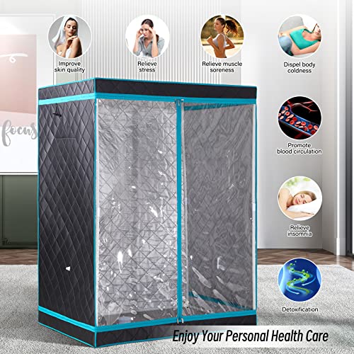 Portable 2 Person Sauna Tent, Foldable Full Body Steam Sauna for Home O997
