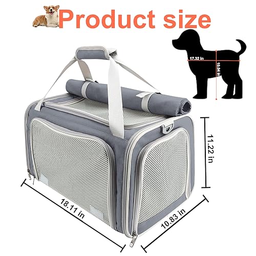 Large Soft Cat Carrier for Two Cats, Collapsible Travel Bag W22744