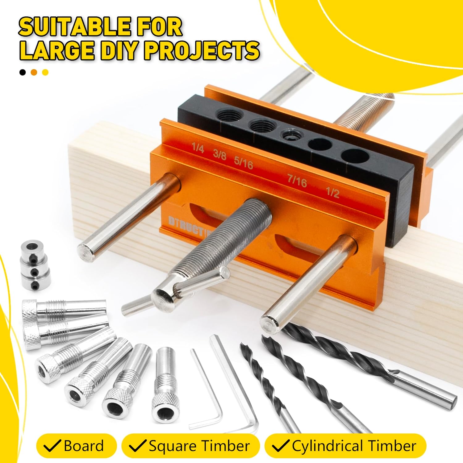 Self Centering Doweling Jig Kit with 6 Drill Guide Bushings G4264