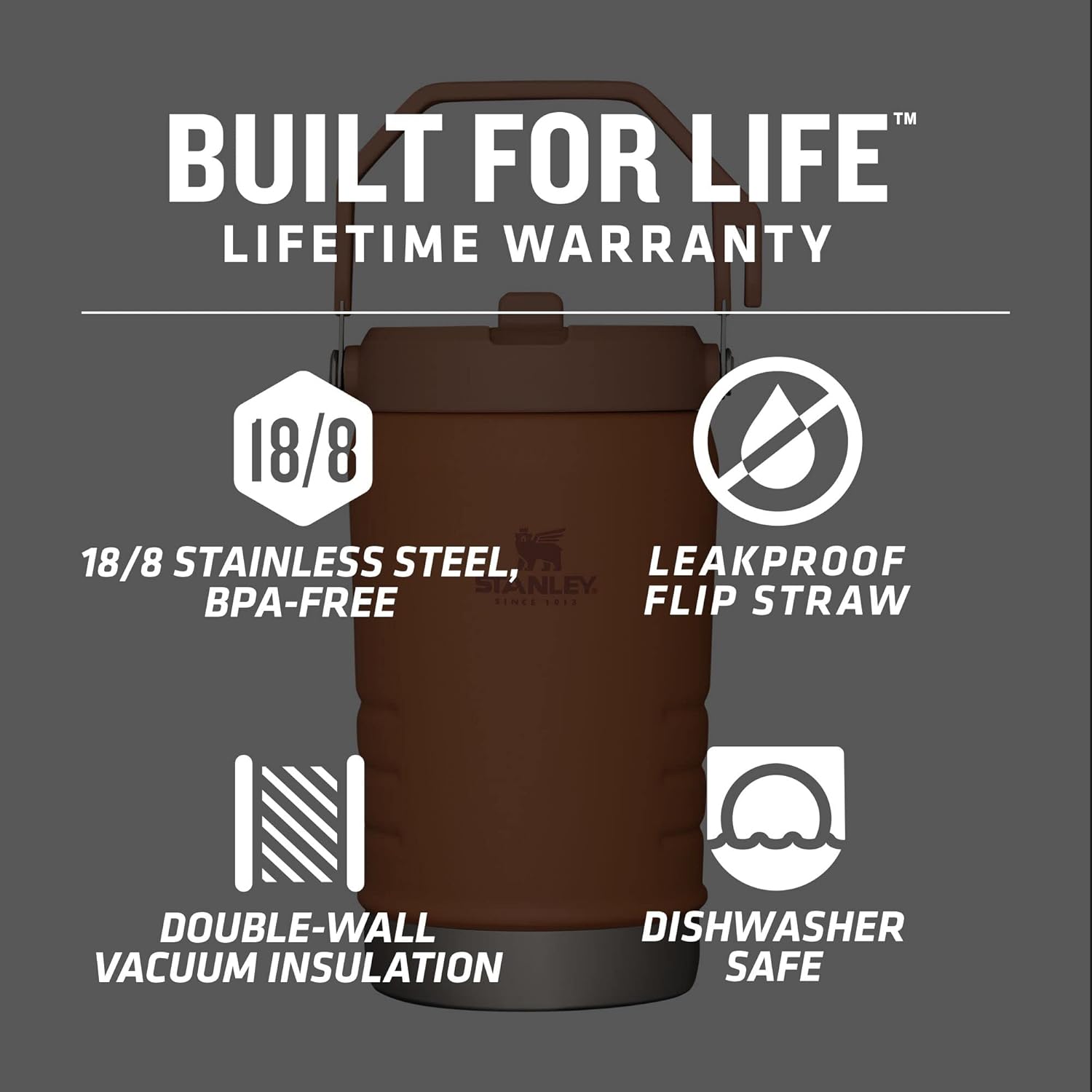 Stainless Steel Water Jug with Straw, Vacuum Insulated, 40OZ Z420774