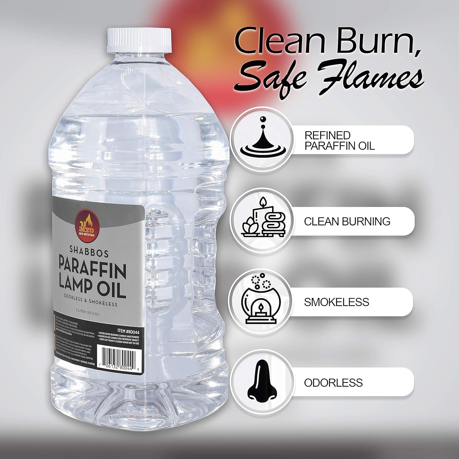 Paraffin Lamp Oil - 3 Liter - Smokeless, Odorless, Clean Burning M742