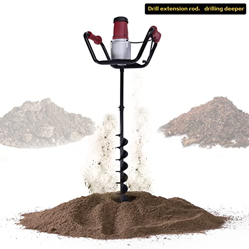 1500W Electric Post Hole Auger Digging Drill with 4" Bit and Extension Bar Set V967
