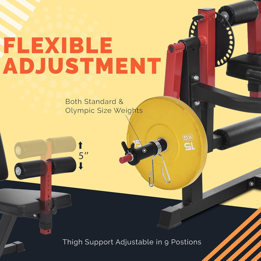 Leg Extension and Curl Machine with Adjustable Seat for Home Gym G99013