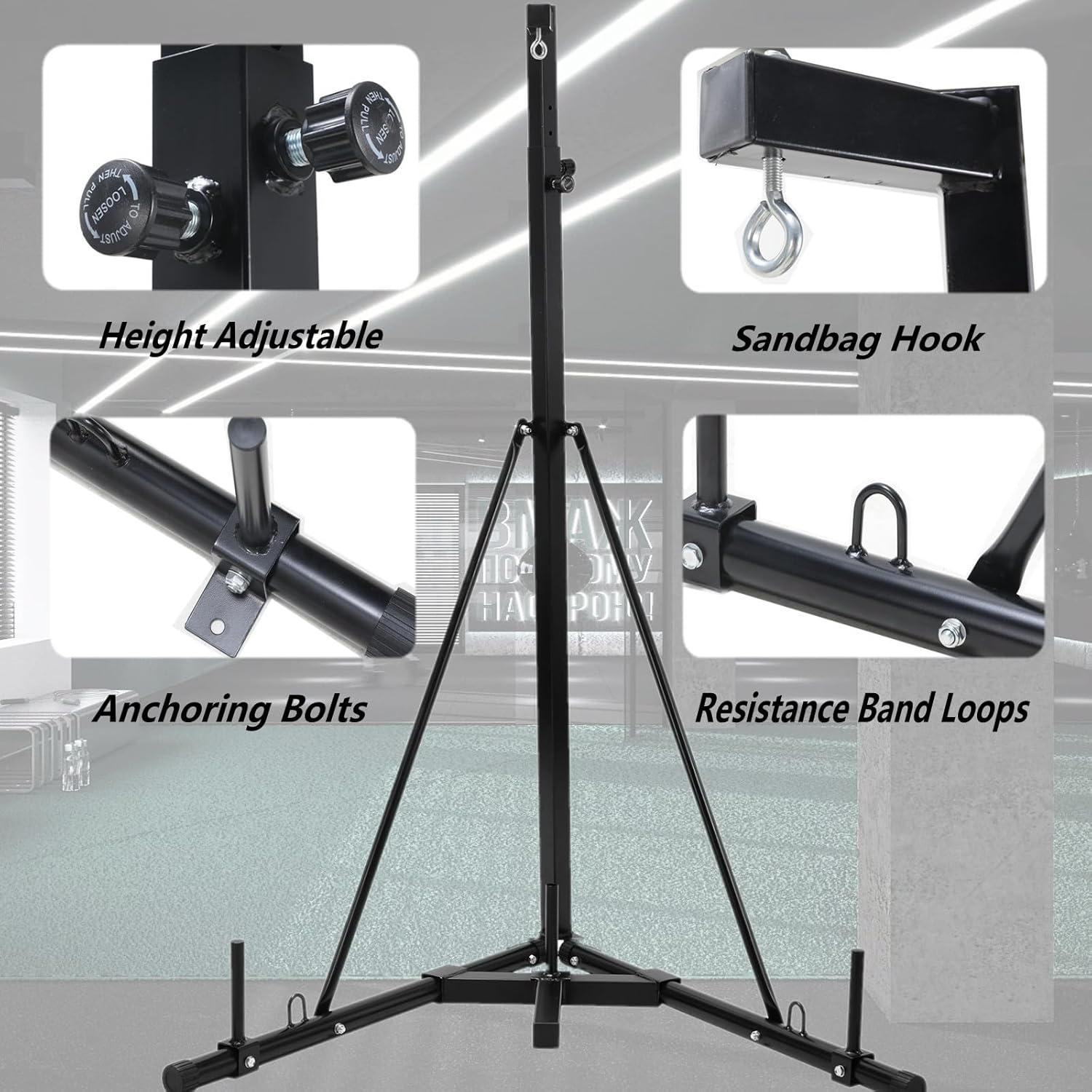 Heavy Duty Adjustable Punching Bag Stand for Home Gym S99667