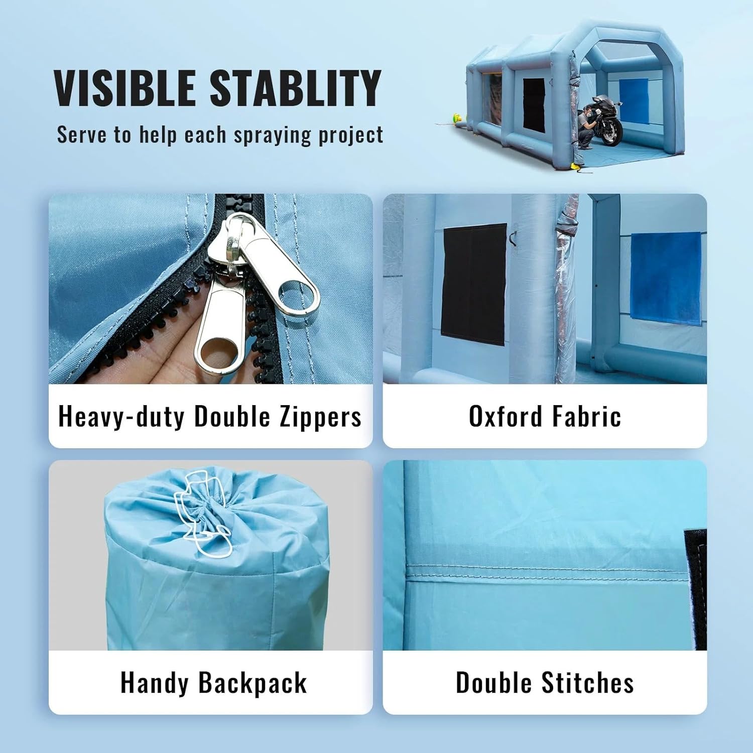Inflatable Paint Booth 20x10x8ft Spray Booth Tent with Blowers and Air Filter System V617