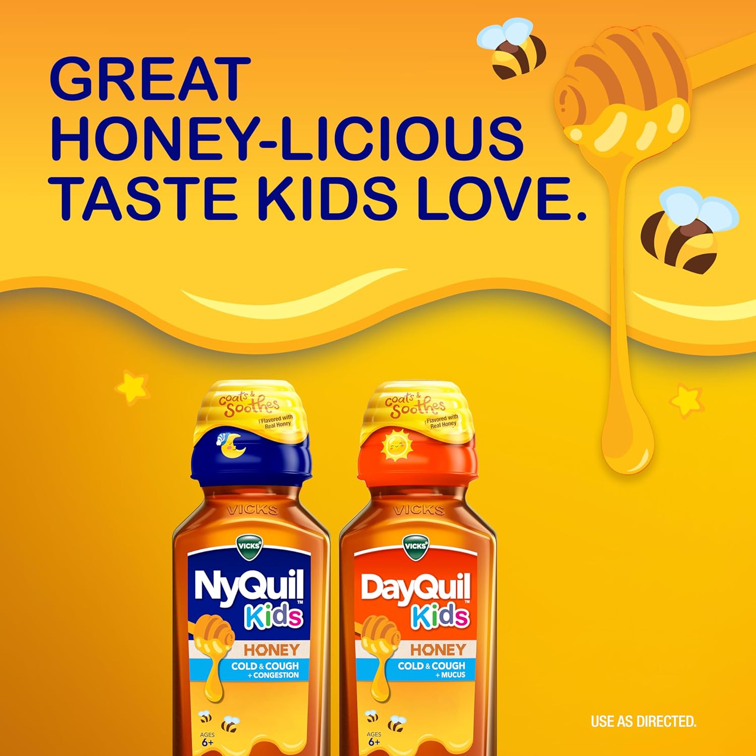 Kids Daytime & Nighttime Cold and Cough Relief, Honey Flavor, 2 Bottles C222579