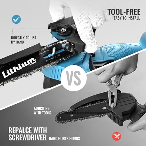 Cordless 6-Inch Mini Chainsaw with 2 Batteries for Wood Cutting K23578