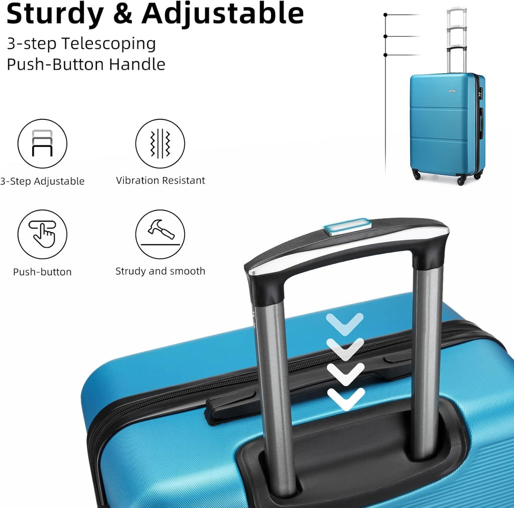 3 Piece Expandable Luggage Set with Spinner Wheels J3634