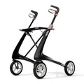 byACRE Carbon Ultralight Rollator Walker with Organizer Bag, Wide Track, 18.5" x 24" Seat (W x H), Black