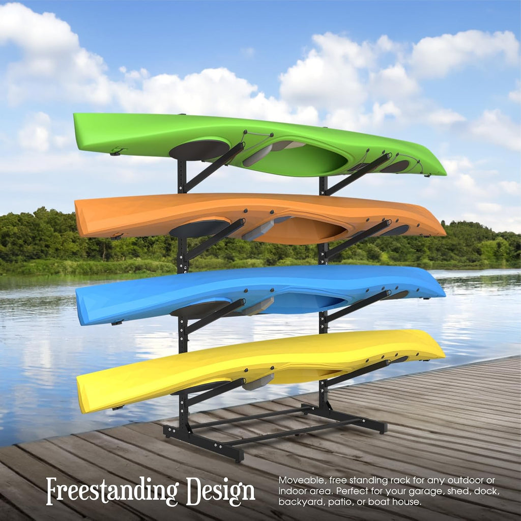 Adjustable Kayak Storage Rack, Freestanding Sup Stand, Heavy Duty Canoe Holder G339