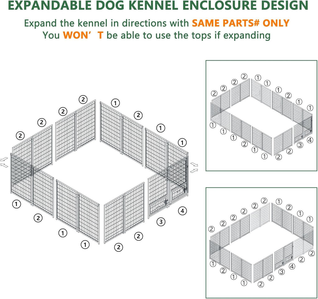 Dog Kennel Outdoor 10 x 10 with Roof and Lockable Door Y864094
