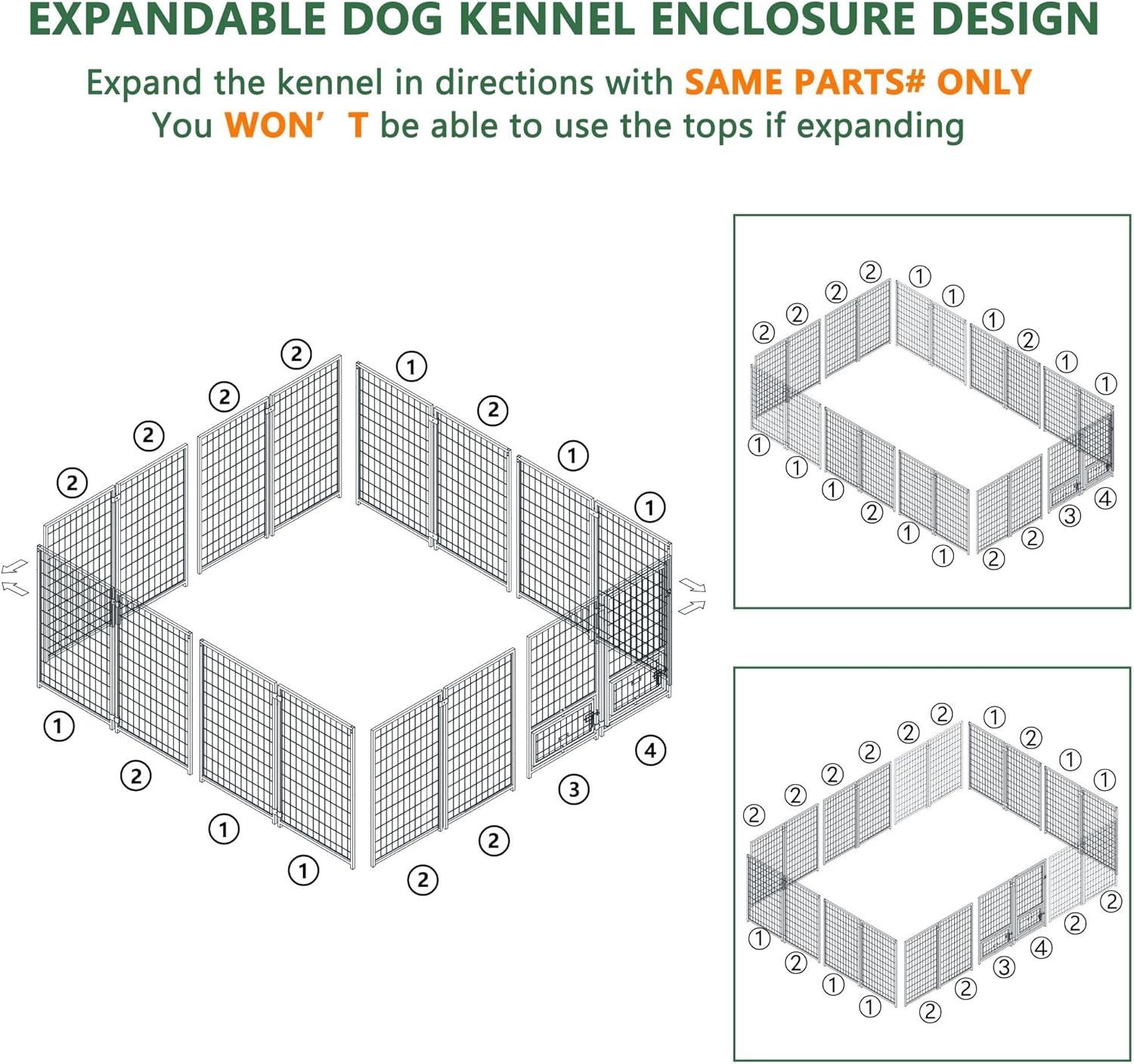 Dog Kennel Outdoor 10 x 10 with Roof and Lockable Door Y864094