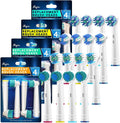 Alayna Replacement Toothbrush Heads for Oral B Braun Electric Toothbrushes - 16 Assorted Brush Head Refills Compatible w/OralB (4) Cross Clean, Floss, Precision, Sensitive (Fits most Oral-B Bases)