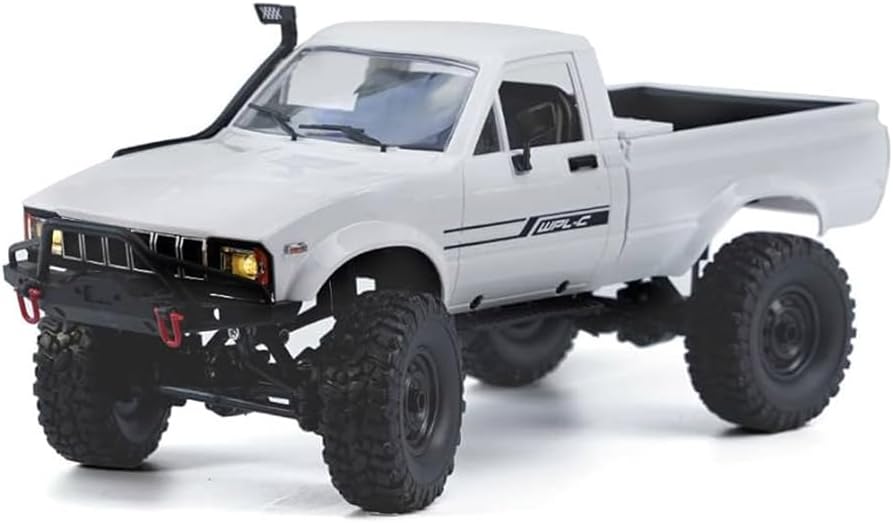 WPL C24-1 RC Rock Crawler RC Truck 4x4 1/16 Scale RC Crawler Off Road Remote Control Pickup 2.4G All Terrain RTR with Proportional Throttle Steering Led Light Adult