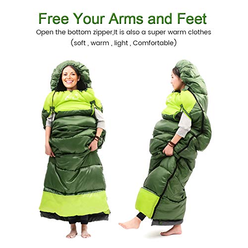 Wearable Sleeping Bag for Adults Compact Lightweight Cold Weather Camping Backpacking I6254