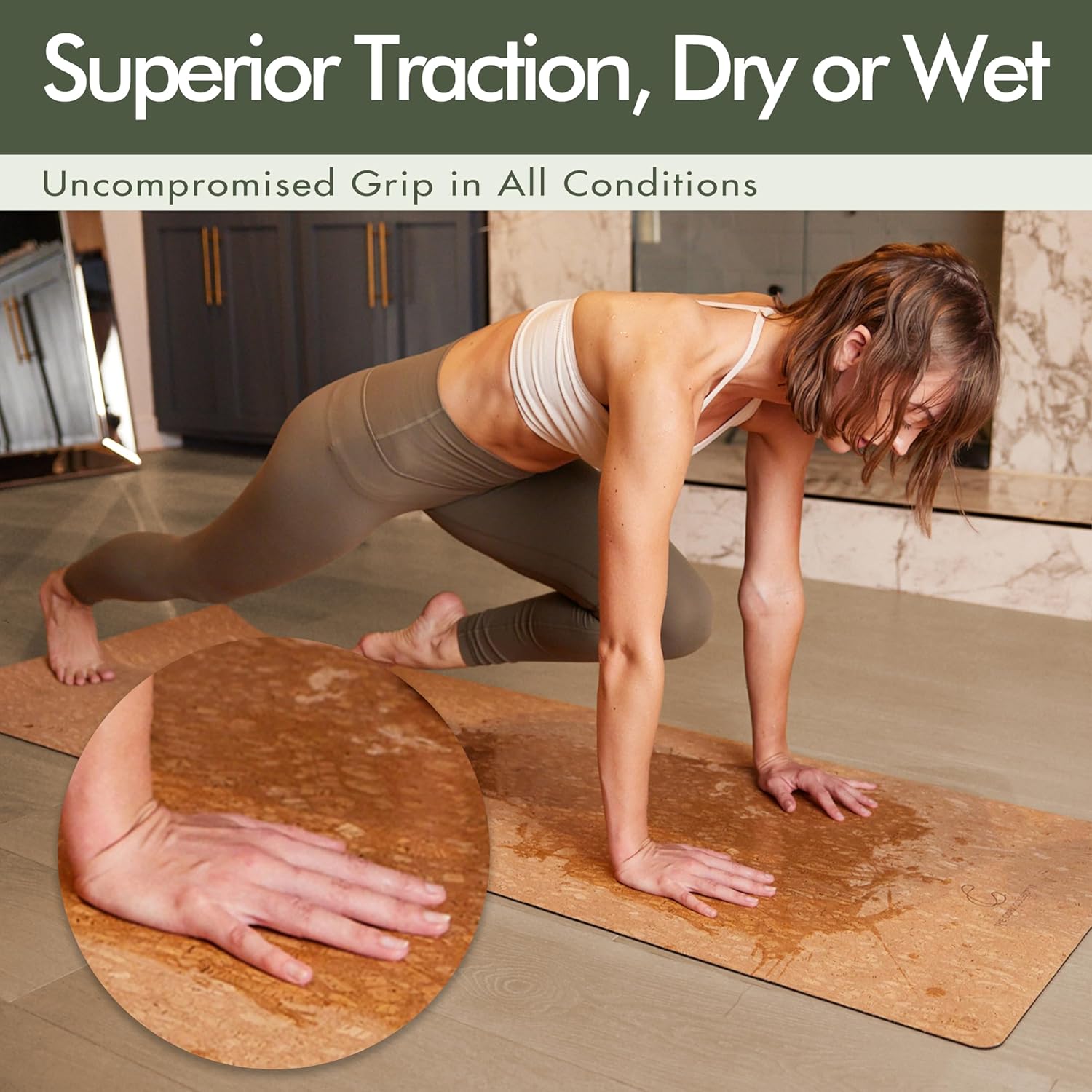Thick Cork Yoga Mat 4mm, Non Slip, Non Toxic M64980
