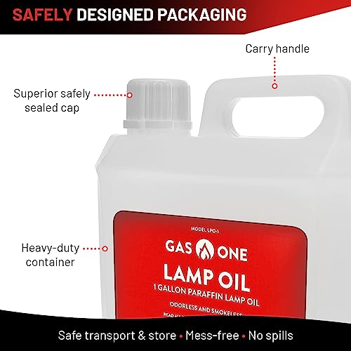 Liquid Paraffin Lamp Oil – 1 Gallon (128oz) Smokeless Odorless Indoor L56406