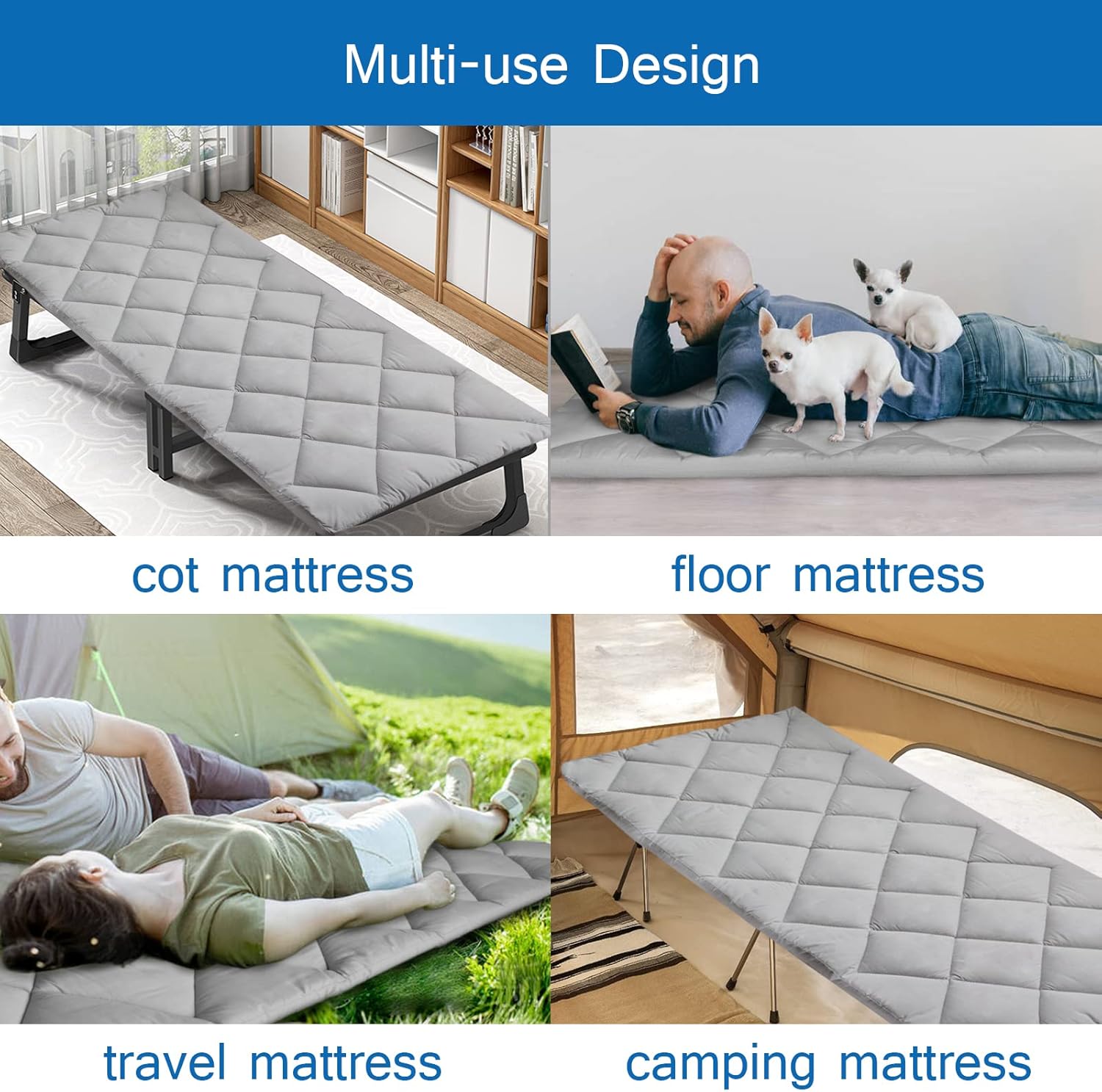 Cot Mattress Pad Topper for Camping Cot P956