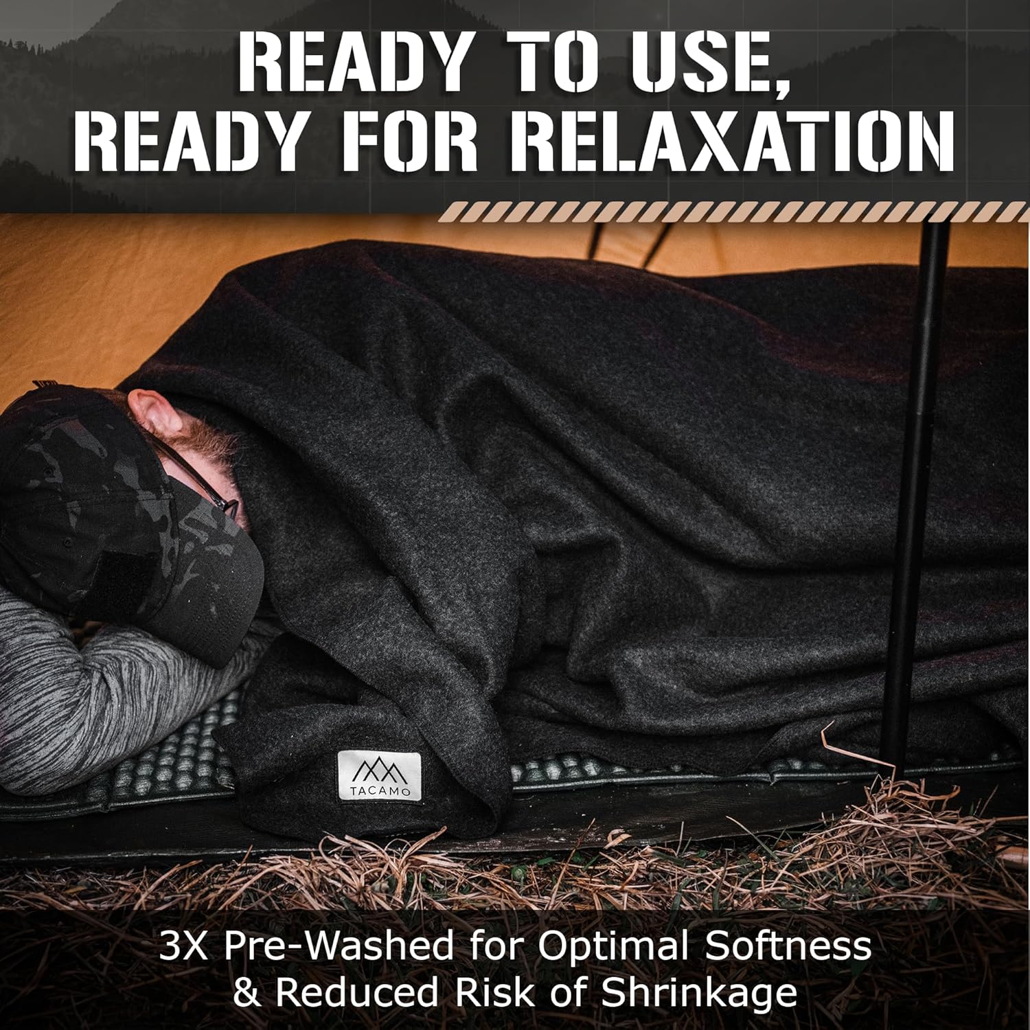 Thermal Wool Blanket, Oversized Twin for Camping and Travel O555