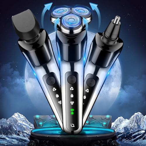 Electric Shaver for Men 2024 Mens Electric Razors for Shaving Face LED Display/Rechargeable Electric Shaver for MenTrave Ldea Gift (Black)