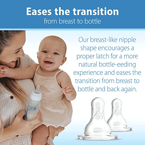 Baby Bottle Silicone Nipples, Medium-Fast Flow, 6 Pack H656331
