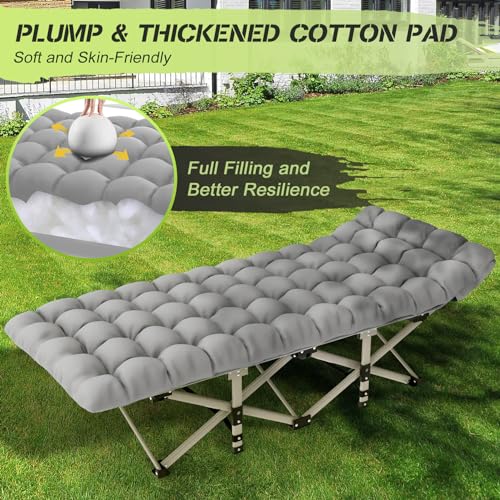 Folding Camping Cot Bed for Adults with Carry Bag, Grey S449