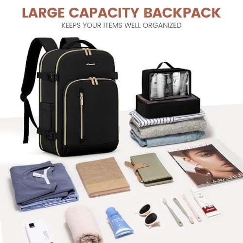 Travel Backpack with 3 Packing Cubes, Waterproof Carry-On Bag Y9727