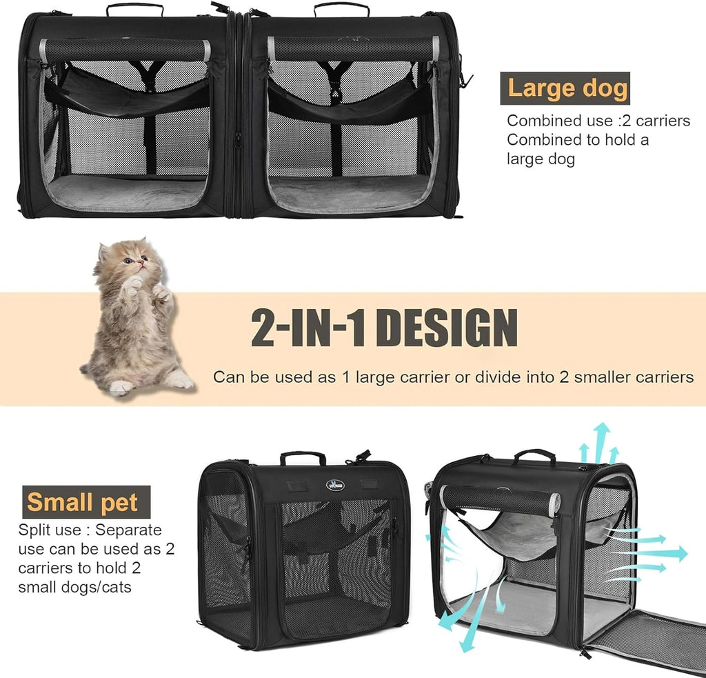 2-in-1 Pet Carrier for Small Dogs Cats Travel with Litter Box B63957